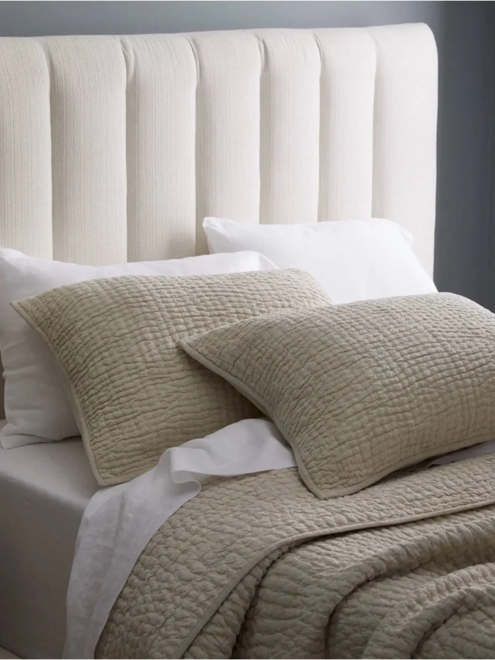 Quince European Linen and Cotton Stitch Quilt in Natural King/Cal King 856